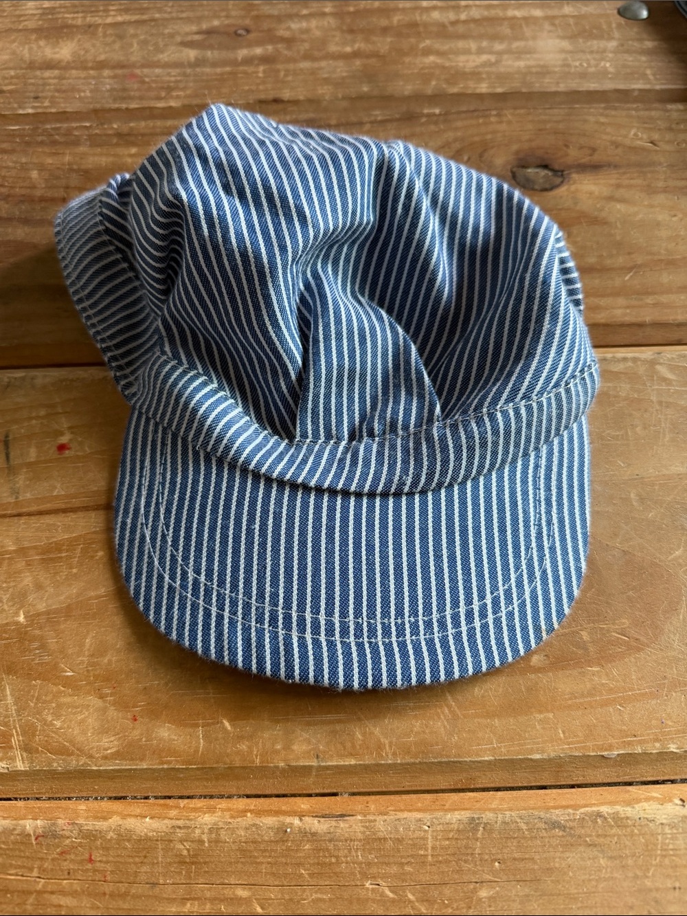 Kids Blue Stripe 100% Cotton Cap